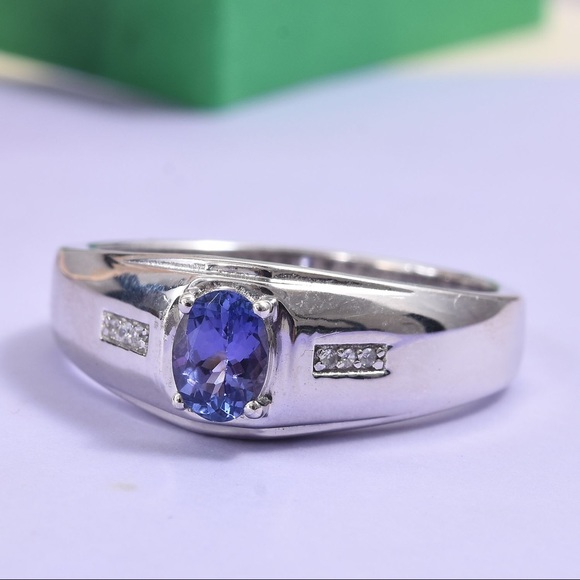 Rare 0.80 ctw natural earth mined Tanzanite and Zircon Ring - Picture 2 of 4